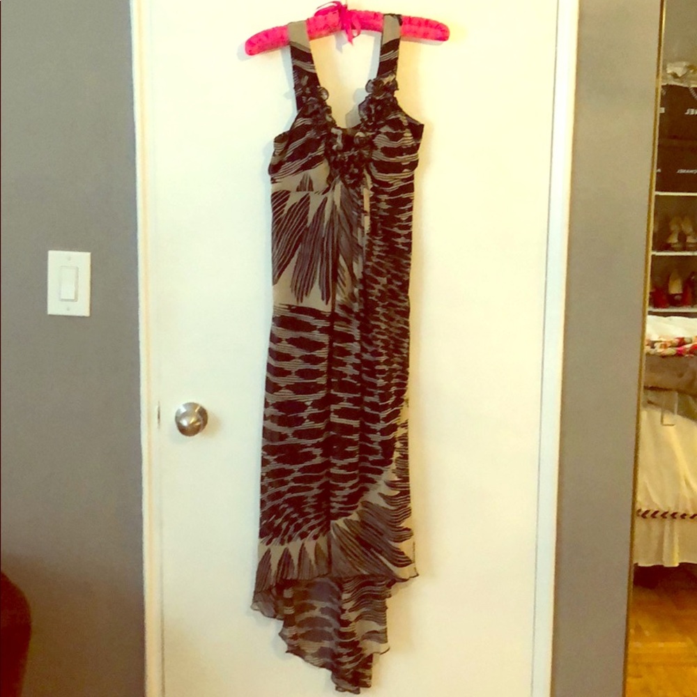 CYNTHIA ROWLEY NAVY HIGH-LOW MAXI DRESS SIZE 4